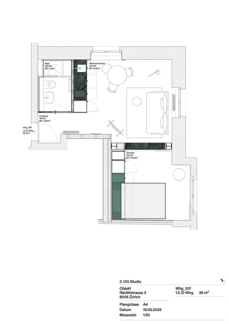 Stylishly furnished 1.5-room apartment near Schaffhauserplatz (5)
