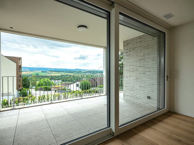 Terrasse mit Aussicht auf das Reusstal