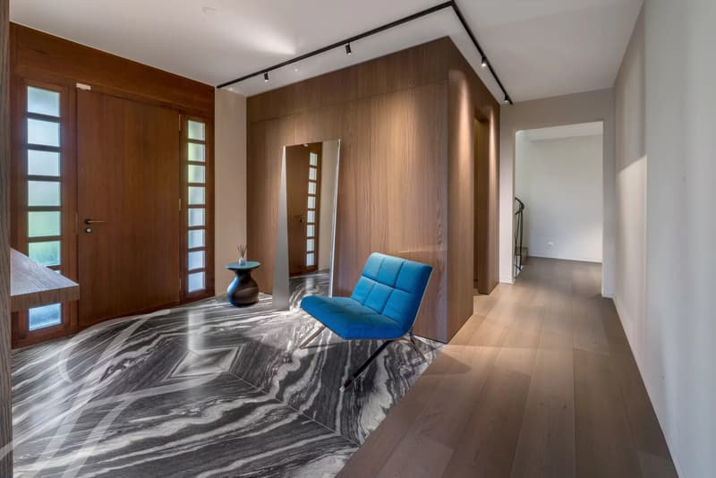 Panoramic view of the lake and contemporary interiors (1)