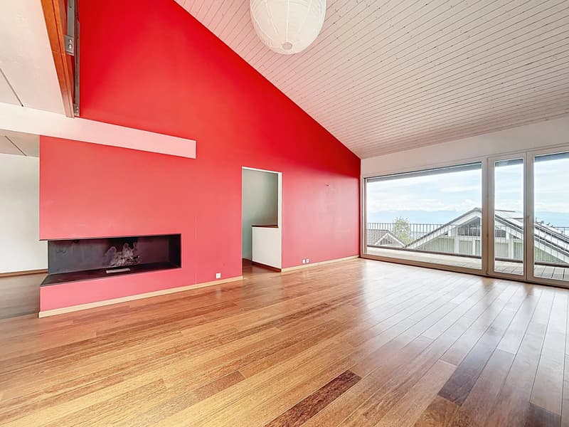 Architect's villa with 100m2 terrace and panoramic view of the lake, just 10 minutes' walk from the center of Arzier (5)