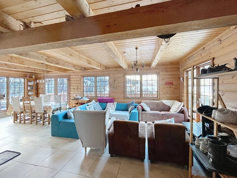 Chalet canadien en rondins avec deux appartements et vue imprenable (6)