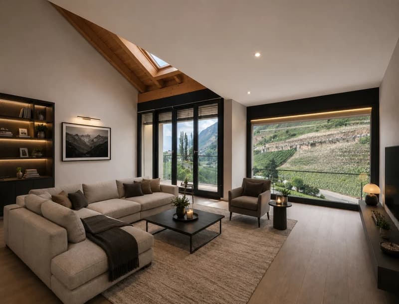 Triplex d'exception avec vue panoramique à Saillon (3)