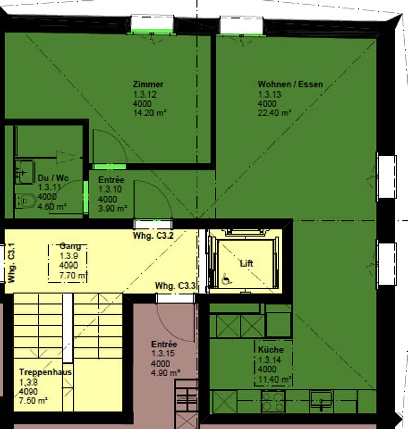 Appartement mansardé moderne 2½ pièces (5)