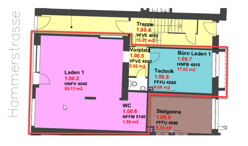 Espace de vente/bureau attractif au 70, Hammerstrasse (2)
