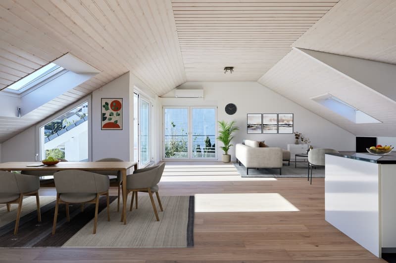 Repräsentativer Ess-/Wohnbereich (virtual home-staging)