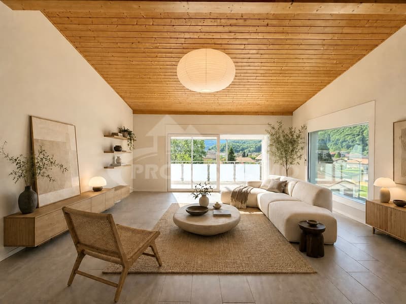Bright Attic Apartment, 5 Minutes from Monthey (1)