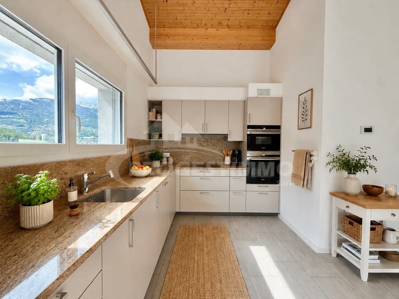 Bright Attic Apartment, 5 Minutes from Monthey (4)