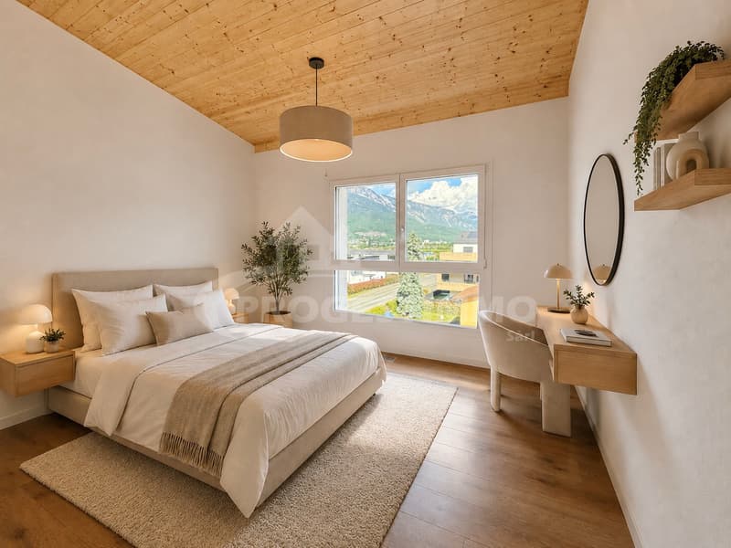 Bright Attic Apartment, 5 Minutes from Monthey (2)