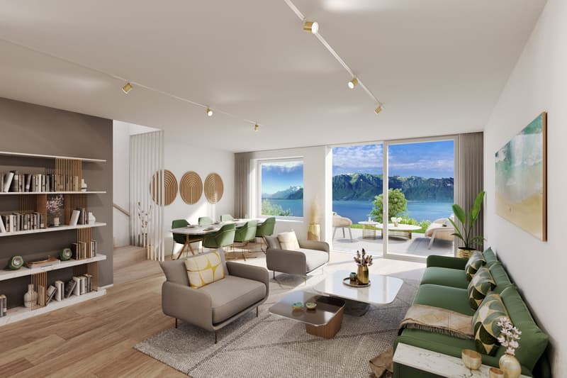 Vicino a Vevey, nuovo progetto di 3 ville con 5.5 locali - vista panoramica (5)