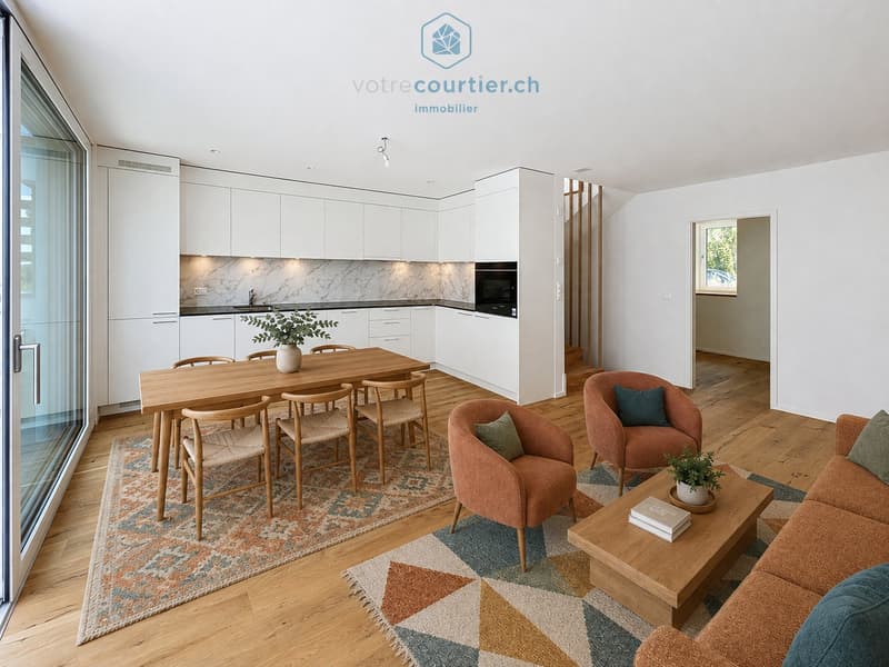 Villa contemporanea nuova con tetto a punta e giardino - disponibile subito (6)