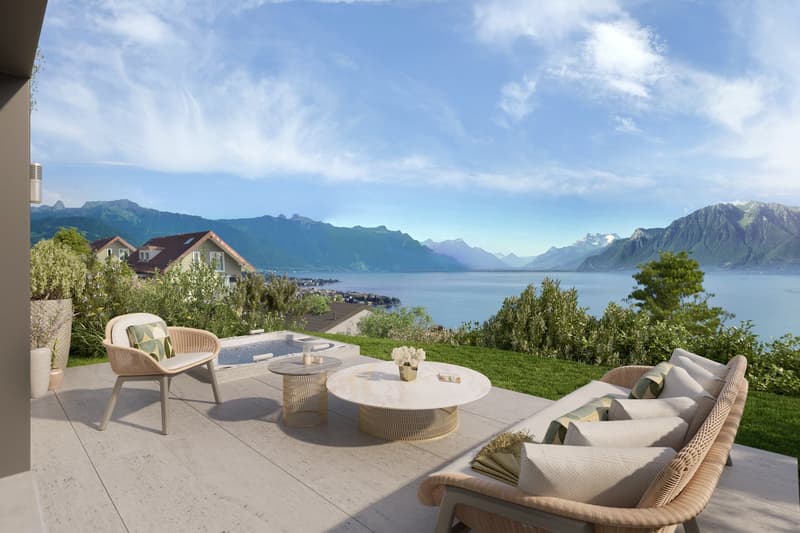 8 min. de Vevey centre, 3 villas de 5.5 pces - vue panoramique - quartier calme (2)