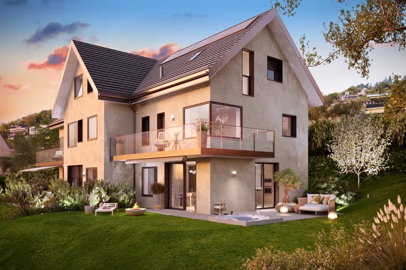 8 min. de Vevey centre, 3 villas de 5.5 pces - vue panoramique - quartier calme (7)