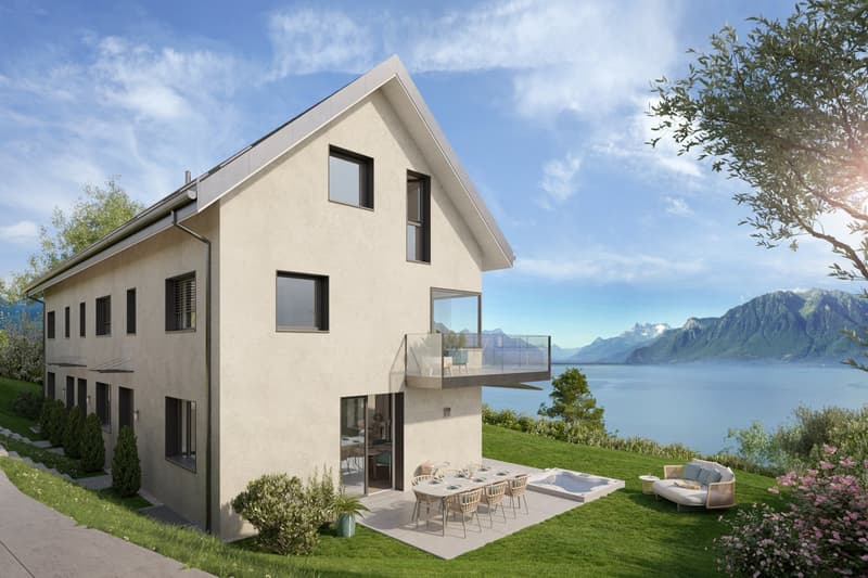 8 min. de Vevey centre, 3 villas de 5.5 pces - vue panoramique - quartier calme (5)