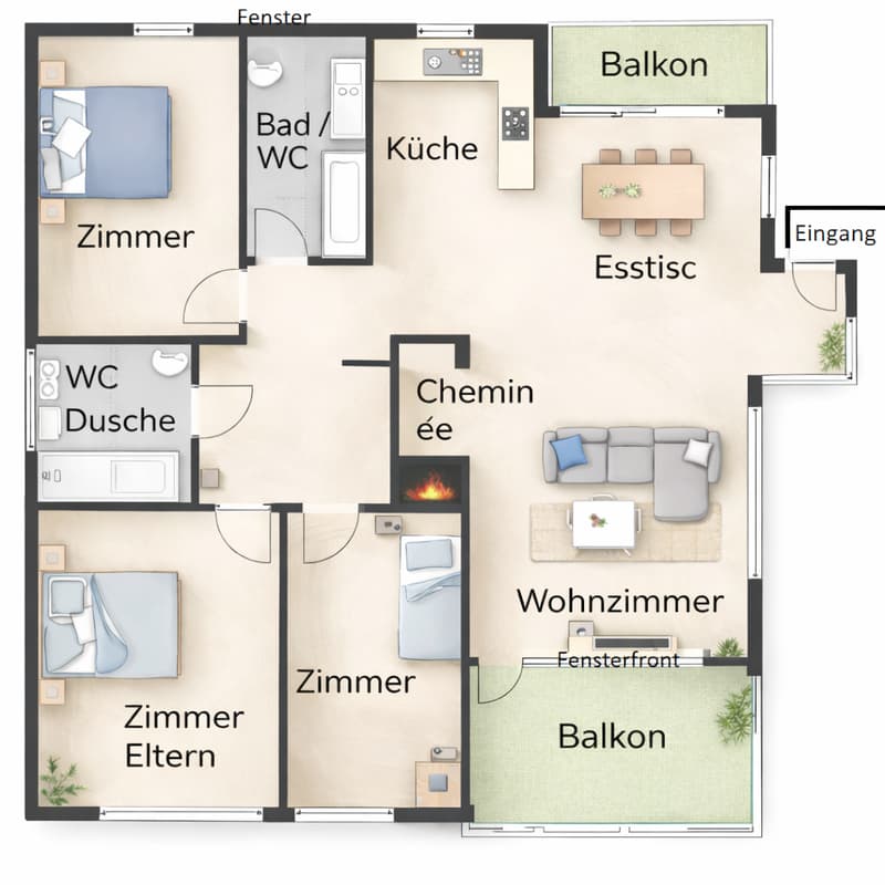 4.5-Zimmer-Wohnung & separatem Büro im Untergeschoss (4)