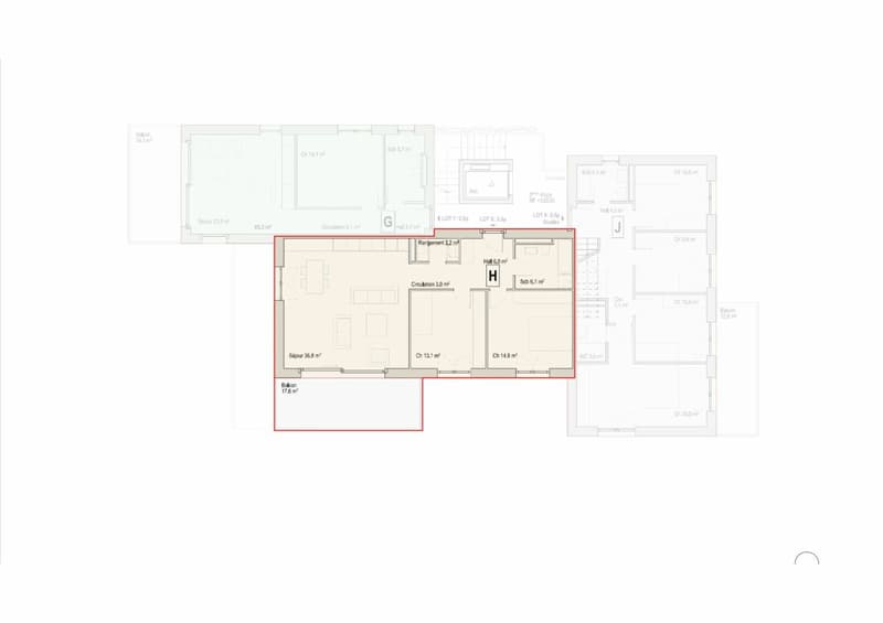 Les Carrels - Appartement de 3.5 pièces Lot 8/H (9)