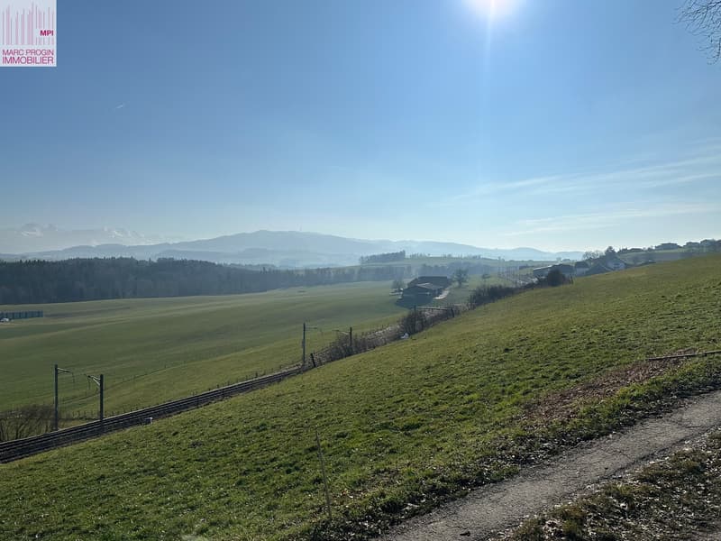 Vue dégagée sur le Gibloux et les Préalpes