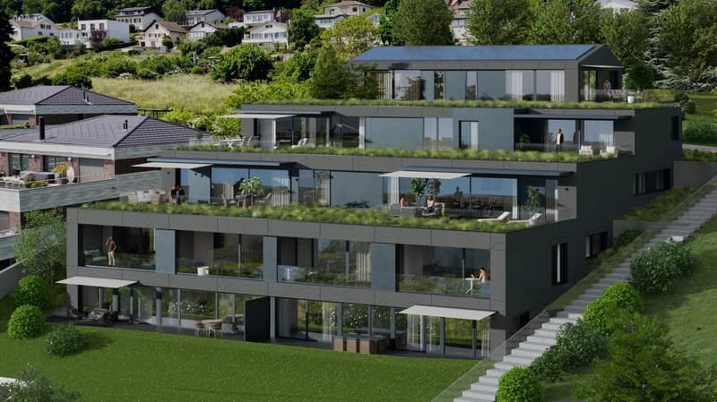 Appartamento di 2.5 locali a Corcelles con vista lago e Alpi (5)