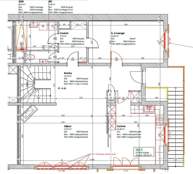 Geräumiges, vollständig renoviertes Doppelhaus mit 6 Zimmern im 1. Stock mit Balkon (6)