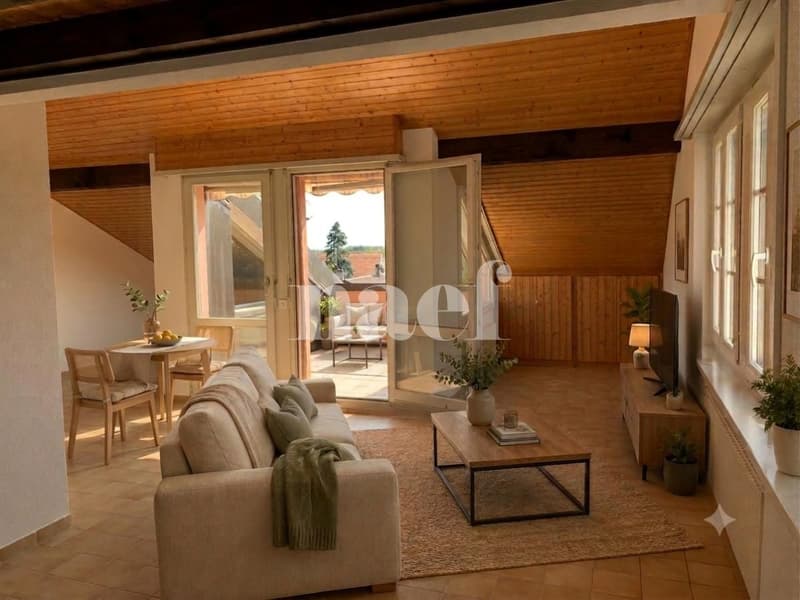 Incantevole appartamento duplex mansardato di 3 locali con balcone e vista campagna (3)
