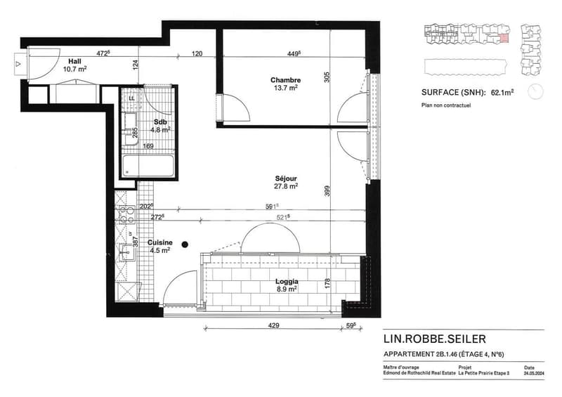 Bel appartement de 2 pièces au 4ème étage avec balcon (2)