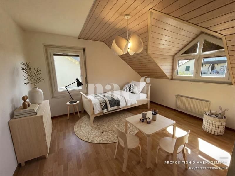 Au centre du village- Bel appartement de 5.5 pièces dans les combles avec cheminée et grand balcon (7)