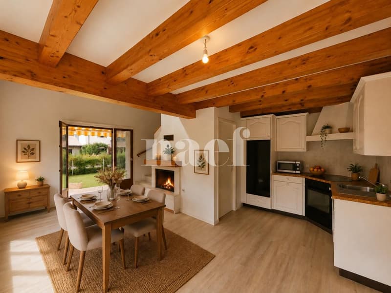 Charming semi-detached house with 4.5 rooms in Aïre with garden and terrace (1)