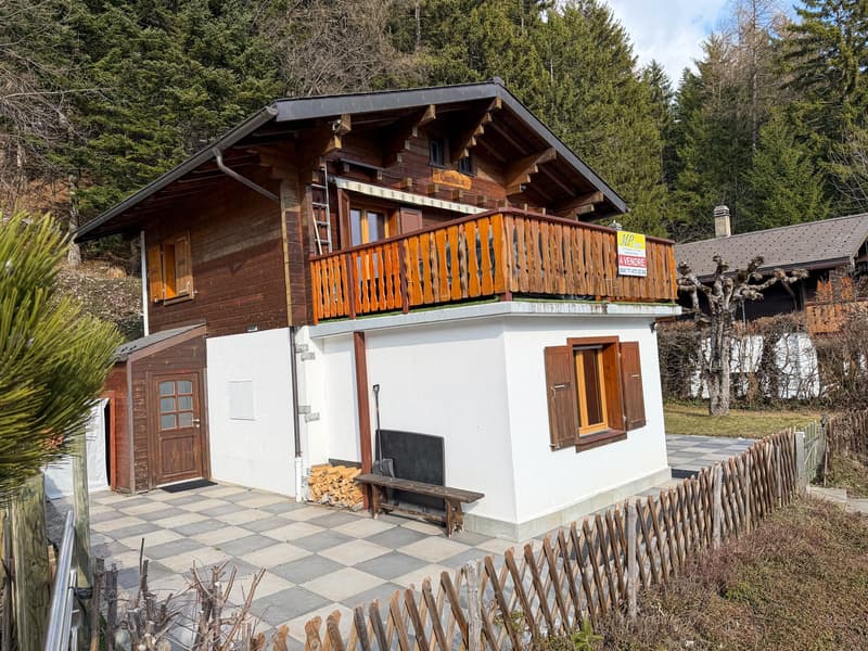 wooden chalet, balcony, wooden door, wooden bench, pile of firewood, wooden fence