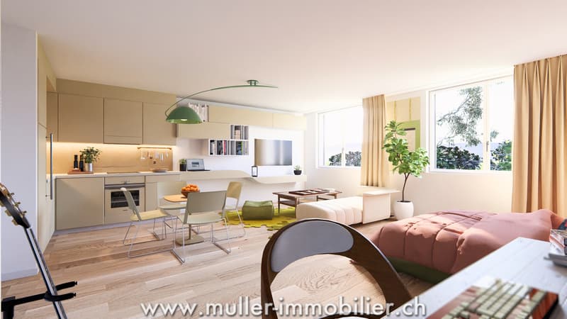Studio neuf de 38 m² à 5 min de Romont dans le village de Siviriez (7)