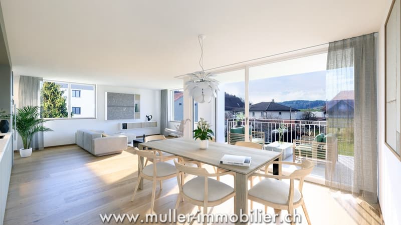 Apartment 2.5 rooms with balcony and unobstructed view, 5 minutes from Romont (2)