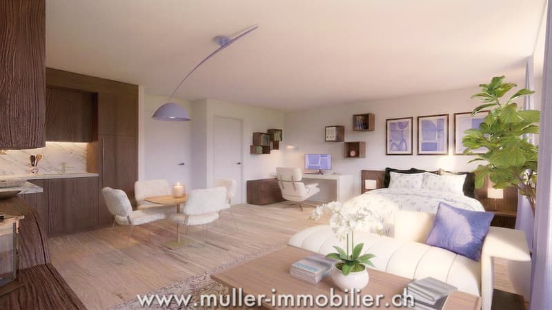 Studio neuf de 38 m² à 5 min de Romont dans le village de Siviriez (2)