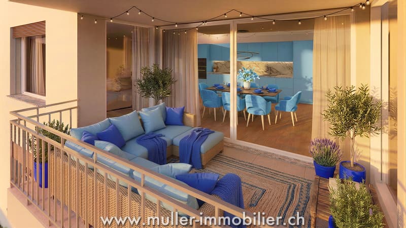 Comfortable 3.5 rooms with unobstructed view, 5 minutes from Romont (4)