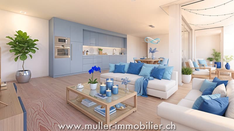 Comfortable 3.5 rooms with unobstructed view, 5 minutes from Romont (2)