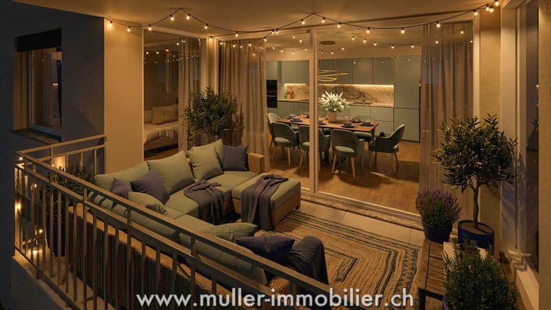 Comfortable 3.5 rooms with unobstructed view, 5 minutes from Romont (5)