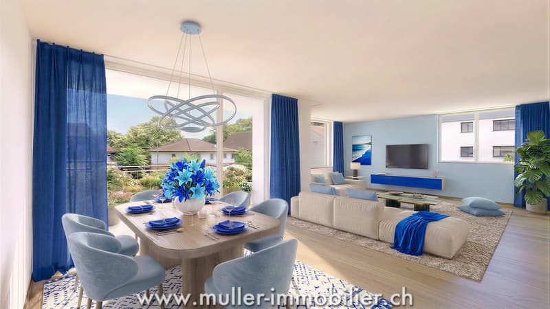 Comfortable 3.5 rooms with unobstructed view, 5 minutes from Romont (1)