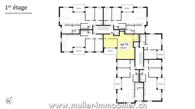 Appartement 2,5 pièces avec balcon et vue dégagée à 5 min de Romont (10)