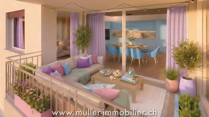 Appartement 2,5 pièces avec balcon et vue dégagée à 5 min de Romont (3)