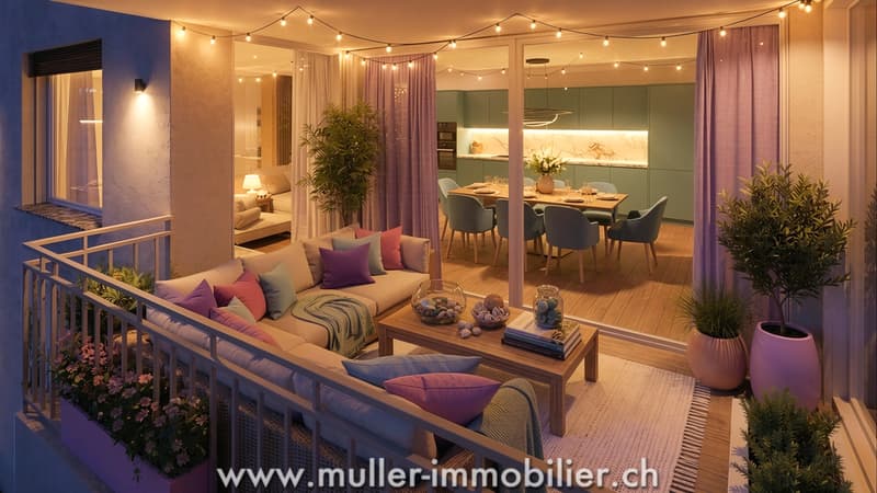 Appartement 2,5 pièces avec balcon et vue dégagée à 5 min de Romont (5)