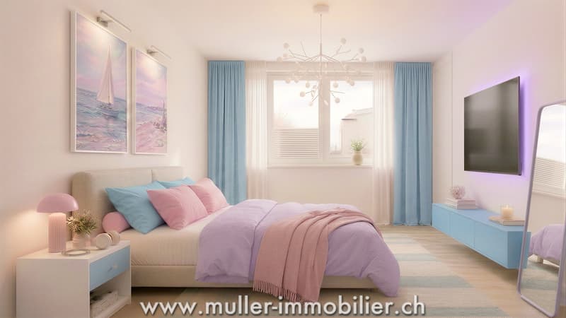 Appartement 2,5 pièces avec balcon et vue dégagée à 5 min de Romont (4)