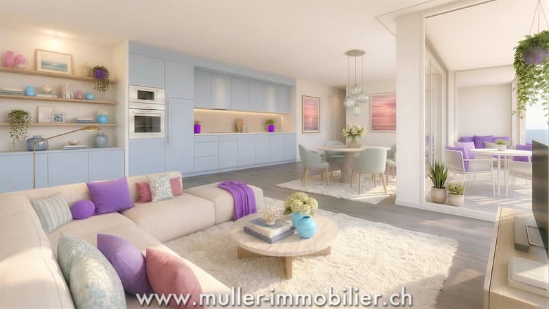 Appartement 2,5 pièces avec balcon et vue dégagée à 5 min de Romont (2)