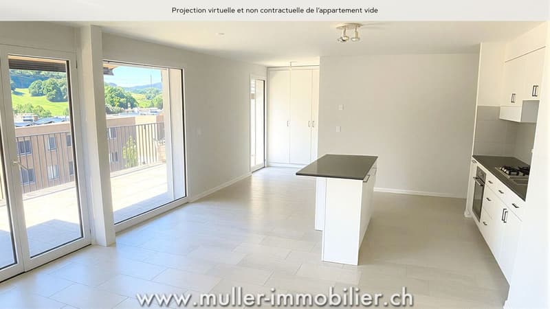 Sehr schönes Durchgangsappartement im Dorf Remaufens (1)
