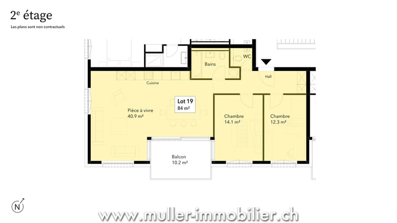 Superbe appartement 3,5 pièces avec balcon, vue nature à 4 min d'Ursy (6)