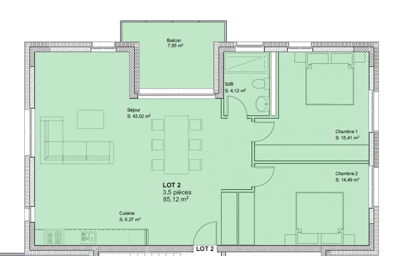 Bel appartement avec terrasse (4)
