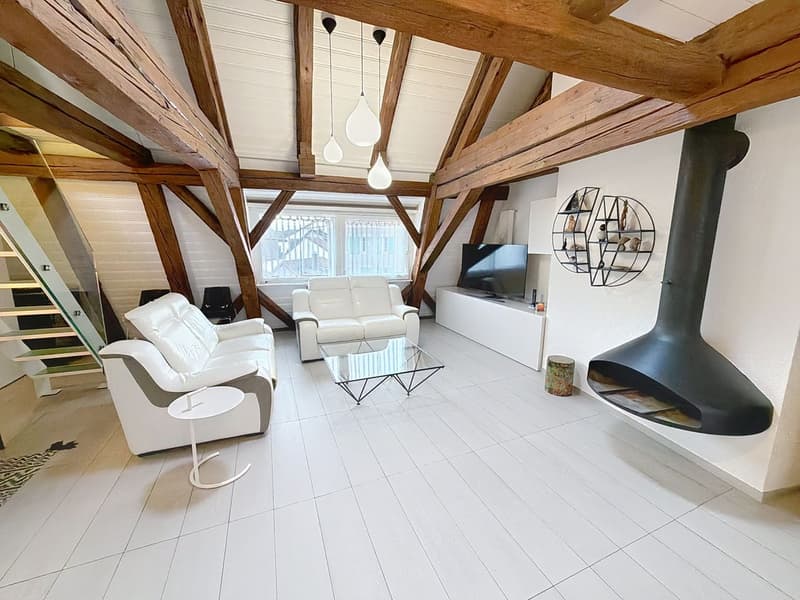 Magnificent apartment in the center of Peseux. Calm, serene, 2 steps from transportation, schools, and shops. (2)