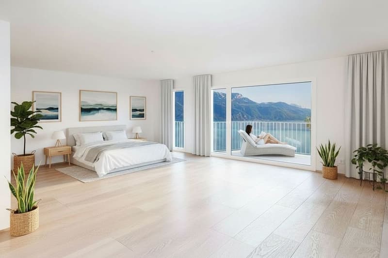 New attic duplex, 6.5 rooms, large spaces and breathtaking view of Lake Geneva (3)