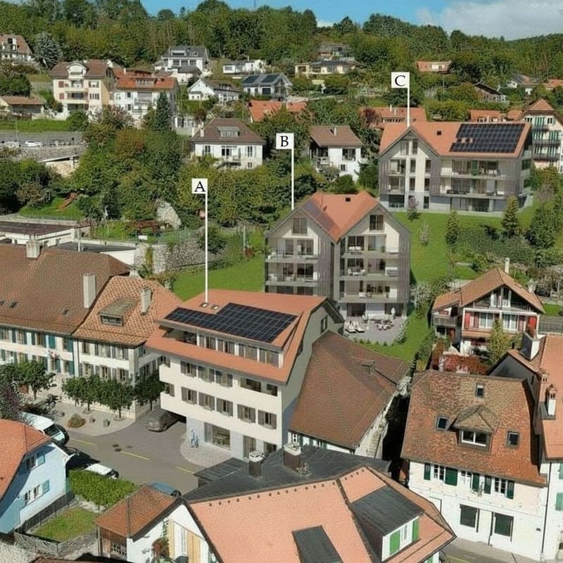New attic duplex, 6.5 rooms, large spaces and breathtaking view of Lake Geneva (5)