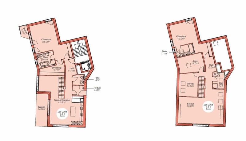 New attic duplex, 6.5 rooms, large spaces and breathtaking view of Lake Geneva (6)