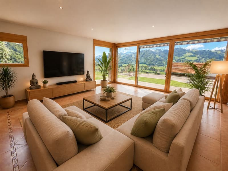 Außergewöhnliches Anwesen mit privatem Wellnessbereich und Panoramablick auf die Préalpen (12)