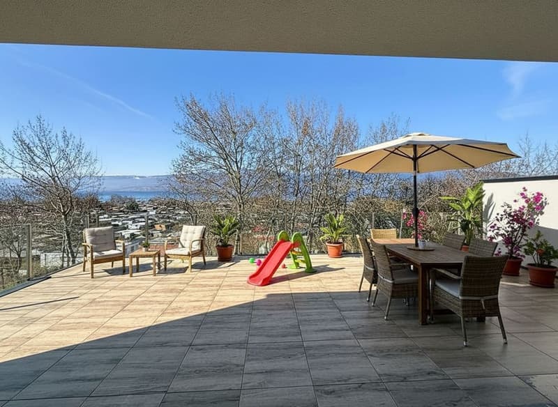 Bright attic with large terrace and lake view - Cheyres (9)