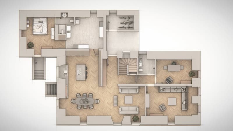 Rez-de-chaussée meublé