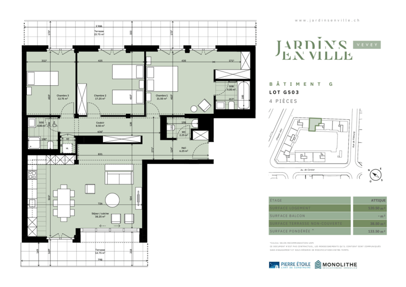 Spacious 4.5-room crossing attic with terraces of 38.5 m² (7)